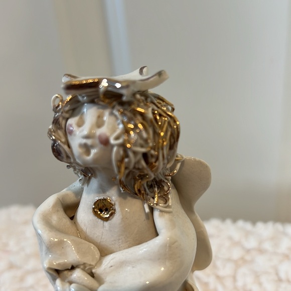 Handmade Ceramic Angel Bell - beautiful detail!  Interior bell is very subtle. - Picture 2 of 6